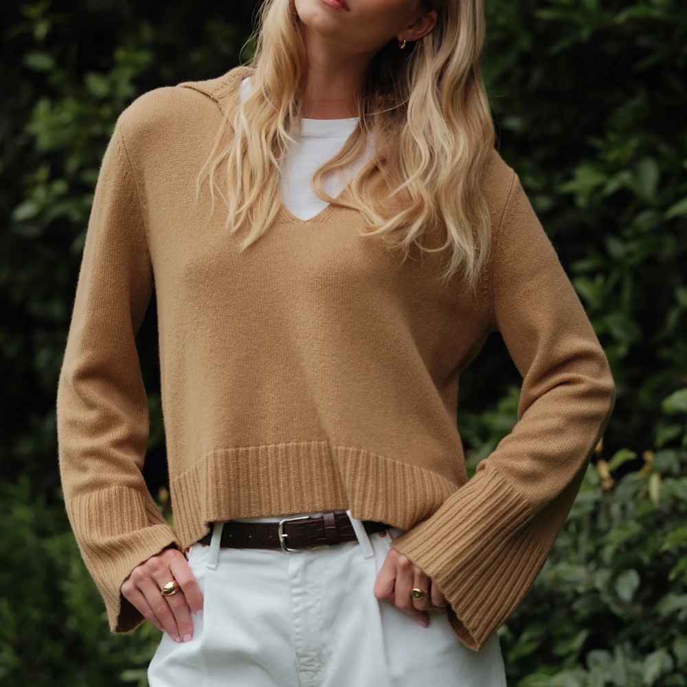 Jenni Kayne Cashmere Frances Polo Camel Size XS